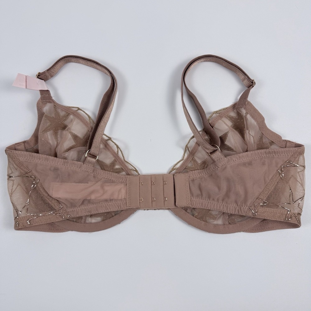 Victoria's Secret Very Sexy Rose Gold Stardust Embroidered Demi Bra 34DD NWT - Picture 3 of 6